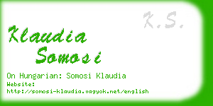 klaudia somosi business card